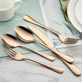 thumbnail image 3 of Rose Gold Silverware Set, 20 Piece Stainless Steel Flatware Cutlery Set for 4, Mirror Finish, Dishwasher Safe, 3 of 5