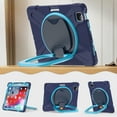 thumbnail image 3 of For iPad Pro 11 inch 2022/2021/2020/2018 Case, 360 Rotatable Handle Stand, Shoulder Strap, Drop-Proof Design, NavyBlue Blue, 3 of 7