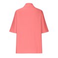 thumbnail image 6 of Spring Tops for Women Womens Tops under $5 Summer Cotton Linen Short Sleeved Cardigan with Pocket Plus Size Shirts Blouses for Women $5 Workout Tunic Tops New Casual 2025 Pink S, 6 of 6