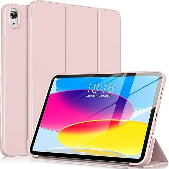 Aioneus iPad Case for iPad (A16) 11th Generation 11 inch (2025), iPad 10th Generation 10.9 inch (2022), with Auto Wake/Sleep, Tri-Fold Stand Smart Case, Pink