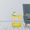 thumbnail image 5 of YYEAN Outdoor Side Table, 2-Tier Metal Round End Table 18"D x 18"W x 21"H-2-tier, Yellow, 5 of 10