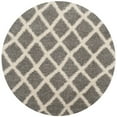 thumbnail image 5 of SAFAVIEH Layla Geometric Plush Shag Area Rug, Grey/Ivory, 4' x 6', 5 of 8