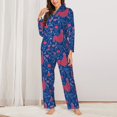 thumbnail image 2 of Picia Chicken and Rooster Pattern Women’s Long-Sleeve Sleepwear Set - Soft 2-Piece Loungewear with Pockets, Comfy PJs for Relaxing Nights-Small, 2 of 7