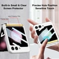 thumbnail image 3 of Compatible Samsung Galaxy Z Flip 5 Stand Case with Strap & Hinge Protection 2023,Protective PU Leather Cover with Camera Screen Protector Thin Phone Case for Samsung Galaxy Z Flip 5 Case Silver, 3 of 7
