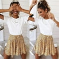 thumbnail image 6 of Teissuly Women Summer Casual Bohe High Waist Ruffled Floral Print Beach Short Skirt, 6 of 9