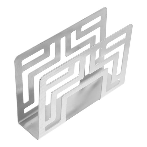 Milisten Silver Stainless Steel Napkin Holder for Home Decorate Organizer Keeps Paper Stand Up 4 Inch