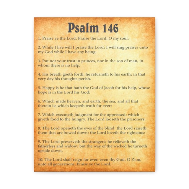 Scripture Walls Psalm 146 Chapter Gold Bible Canvas Christian Wall Art Ready to Hang Unframed