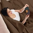 thumbnail image 6 of California Queen Sheet Set 4 Piece Egyptian Cotton Chocolate Bed Sheet Set ( Flat Sheet + Fitted 18'' + 2 Pillow Cases ) 1000 Series Bedding Sheet Set California Queen Size Bed, 6 of 7