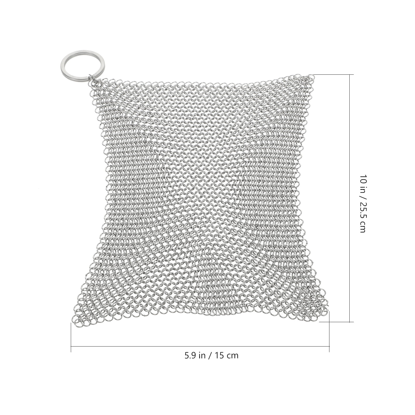 Bruntmor 18/10, 8 x 8 304 Stainless Steel Chainmail Scrubber, for Cast  Iron Pans and Pots and More Cookware