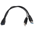 thumbnail image 3 of To 30cm Extension Cable Converter Auxiliary Power USB 3.0 Female To Dual Male For 2.5in Mobile Hard Disk, 3 of 8