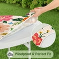 thumbnail image 5 of Floral Bohemian Print Round Tablecloth with Elastic Hem, 44 Inch Stretch Fit for Indoor Outdoor Dining & Party Decor, 5 of 7