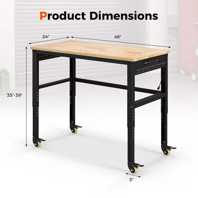 Costway Large Multipurpose Workbench with Adjustable Height