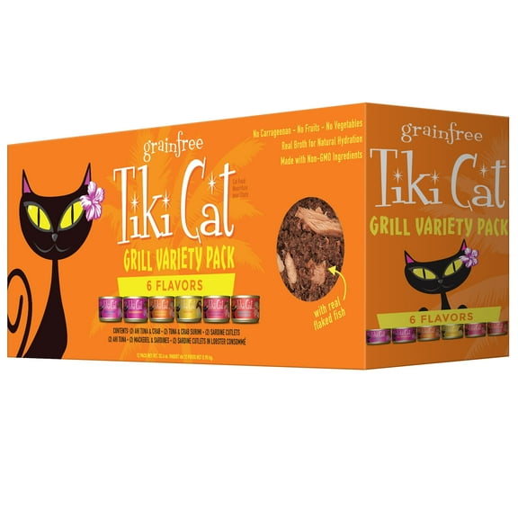 Tiki Cat Grill Wet Cat Food, Variety Pack, 2.8 oz. Can (12 Count)