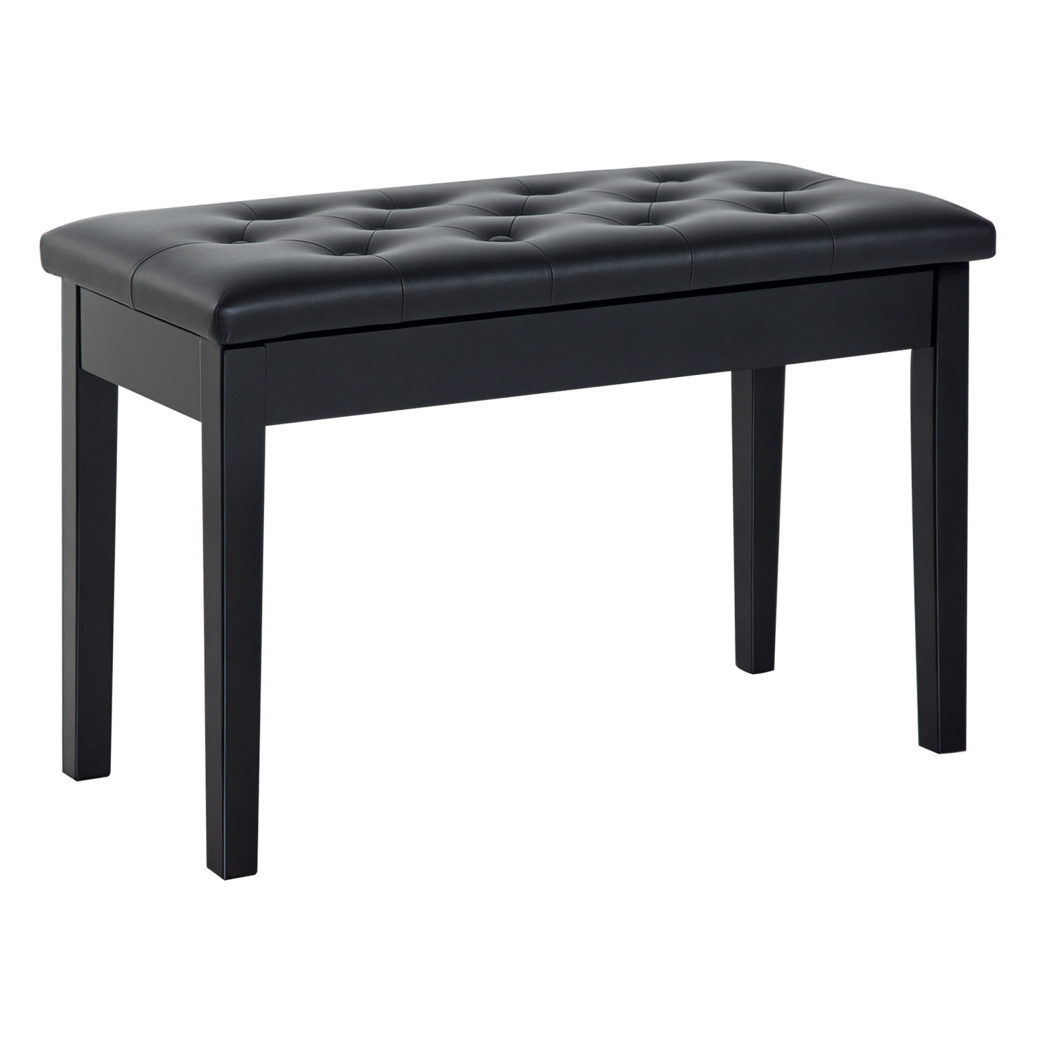 HOMCOM Padded Piano Bench with Storage Black photo 2