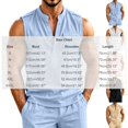 thumbnail image 3 of Lopecy-Sta Tank Tops for Men Stand Collar Half Button Sleeveless Henley Linen Blend Chest Pocket Loose Casual Summer Vests, 3 of 6