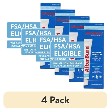 (4 pack) AfterBurn Advanced Pain Relief Gel, 2 oz.