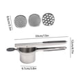 thumbnail image 3 of Heavy Duty Stainless Steel Potato Ricer with 3 Interchangeable Discs, Manual Masher Spaetzle Maker for Kitchen, 3 of 6