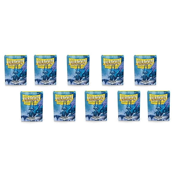 10 Packs Dragon Shield Matte Petrol Standard Size 100 ct Card Sleeves Display Case