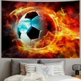 thumbnail image 2 of ERAPDAUR  Sports Football Tapestry Wall Hanging, Abstract Soccer Ball in Fire and Ice Wall Tapestry Art for Home Decorations College Dorm Decor Living Room Bedroom Bedspread 40x60inch, 2 of 6