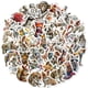 thumbnail image 2 of Paquete de pegatinas vintage con forma de animal de periódico, 50 unidades, de vinilo impermeable, 2 of 2
