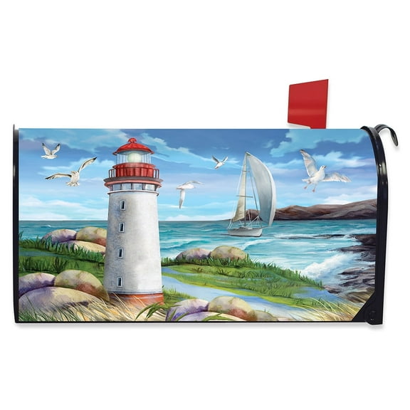 Briarwood Lane Coastal Lighthouse Summer Mailbox Cover