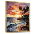 thumbnail image 2 of Designart "Peach violet Mexico Cancun Sunsets" Nautical & Beach Floater Framed Wall Decor, 2 of 7