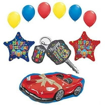 Sweet 16 Birthday Party Supplies Car Keys and Sports Car Balloon Bouquet Decorations