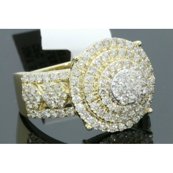 10K SOLID YELLOW GOLD 2.25 CARAT REAL DIAMOND ENGAGEMENT RING WEDDING PINKY BAND