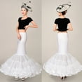 thumbnail image 3 of Women Layered Fishtail Petticoat Underskirt Hoopless Tulle Bridal Crinoline Slip, 3 of 9