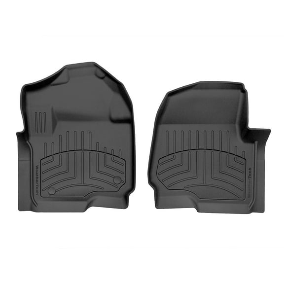 WeatherTech FloorLiner HP Custom Fit Floor Mats compatible with 2017-2019 Ford Super Duty - 1st Row (Driver & Passenger), Black