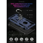ULAK iPhone XR Case with Ring Holder, Heavy Duty Shockproof Kickstand Phone Case for Apple iPhone Xr for Men Boys Kids, Blue