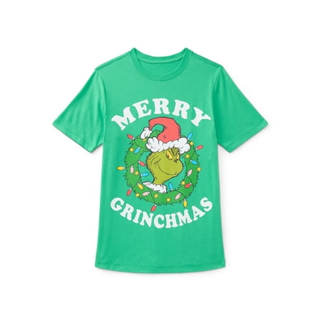 The Grinch, Boys' & Big Boys' Graphic Christmas Tee, Merry Grinchmas, Sizes 4-18