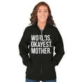 thumbnail image 4 of Worlds Okayest Mom Funny Mothers Day Womens Plus Size Graphic Zipper Hoodie Brisco Brands 2X, 4 of 5