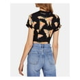 thumbnail image 2 of FREE PEOPLE Womens Black Printed Short Sleeve V Neck Top Size: S, 2 of 4