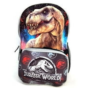 16" Jurassic World/Park Book bag School Backpack Lunch Box SET