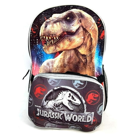 16" Jurassic World/Park Book bag School Backpack Lunch Box SET