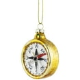 thumbnail image 4 of Northlight 2.5" Glittered Gold Compass Glass Christmas Ornament, 4 of 5