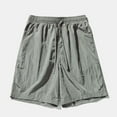 thumbnail image 2 of Caqnni Men's Linen Shorts Casual Elastic Waist Drawstring Lightweight Summer Beach Yoga Shorts(Grey,M), 2 of 7