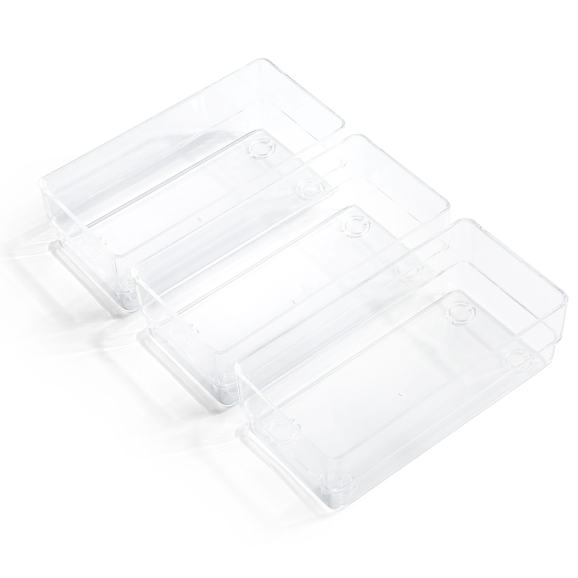 LotFancy Clear Drawer Organizers, 8 Pack, 9''×3''×2'' Plastic