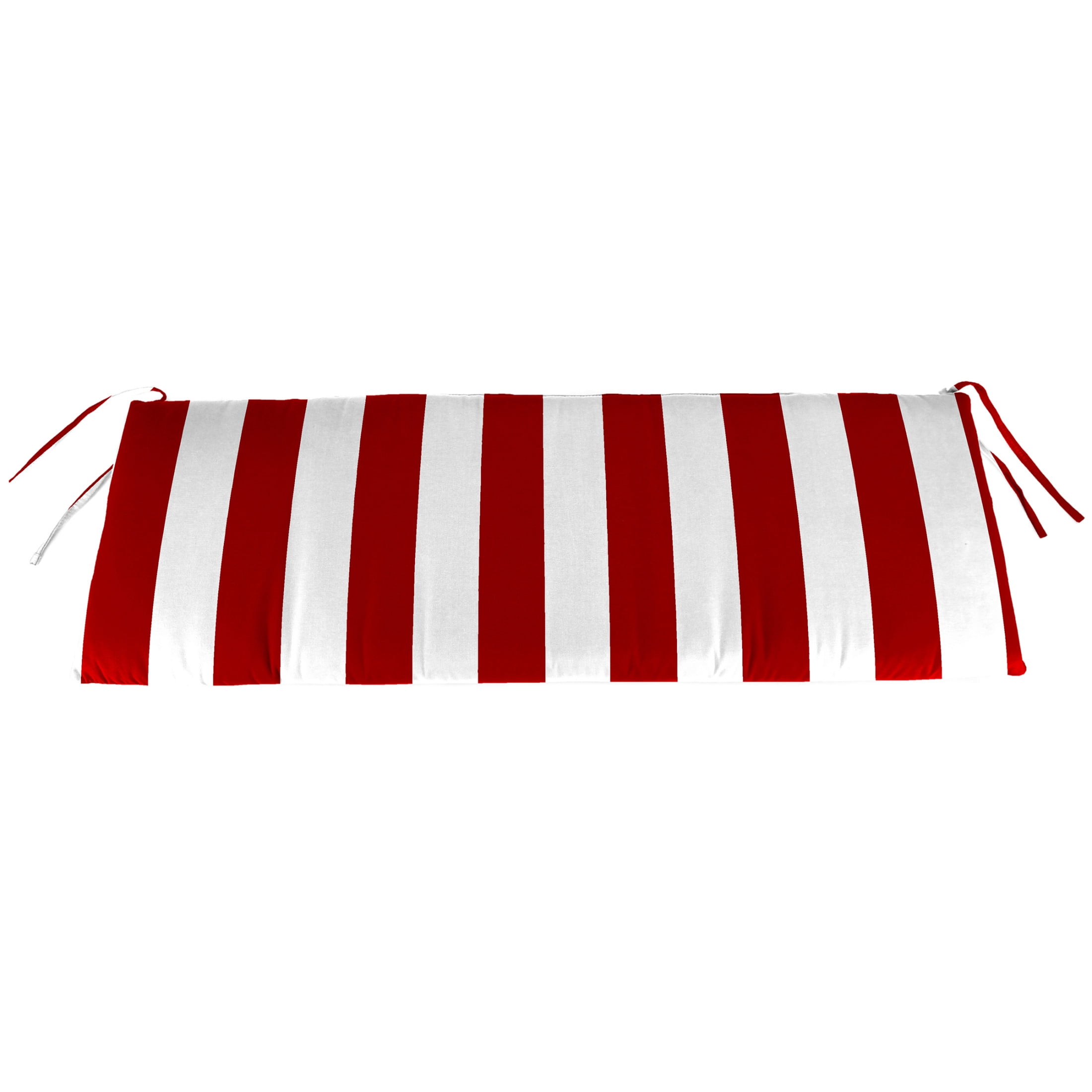 Jordan Manufacturing 48" x 18" Cabana Red Stripe Rectangular Outdoor Settee Swing Bench Cushion with Ties