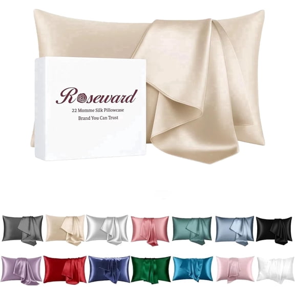 Premium Natural Mulberry Silk Pillowcase for Hair and Skin, 22 Momme 6A Silk Pillow Cases Standard Size with Zipper, Ideal for Women's Beauty Sleep, 1 Pc 20"x26"