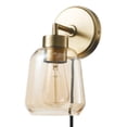 thumbnail image 1 of Lámpara de pared GLOBE 51715 de latón mate y vidrio ámbar ahumado, 1 of 9