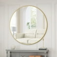 thumbnail image 7 of Noble House 48" Round Metal Wall Mirror, Modern Circular Vanity & Decorative Mirror for Bathroom & Bedroom, Gold, 7 of 7