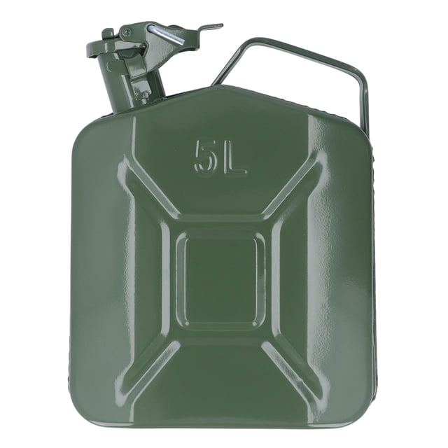 Contenedor de gasolina de 1,3 galones y 5 l, de acero inoxidable engrosado, con asa portátil