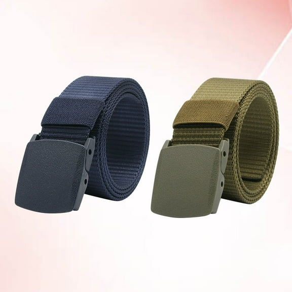 ROSENICE 2Pack Canvas Casual Belt with Plastic Buckle for Men and Women Outdoor Training