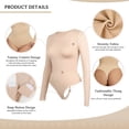 thumbnail image 3 of MANIFIQUE Tummy Control Thong Bodysuit Long Sleeve Shapewear for Women 2024 Shirt Tops, 3 of 4