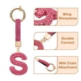 thumbnail image 4 of Encanto de letra S de Uxcell con rhinestones para hacer joyería, rojo rosa, 4 of 6