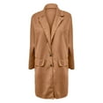 thumbnail image 5 of Yigetop Womens Jackets Trendy Suede Long Coat Women Fall Winter Button Down Oversized Jackets Lightweight Cardigan Trench Coats Light Jackets for Women Brown 2XL, 5 of 6