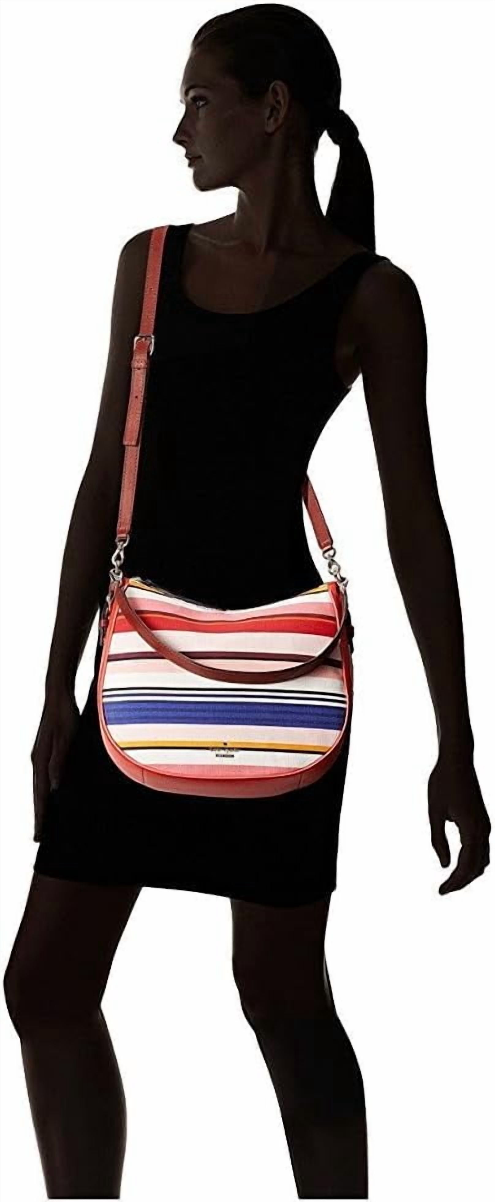 LAST1 NWT Kate Spade Cobble Hill Fabric Mylie Hobo Handbag Tote Multi Stripe