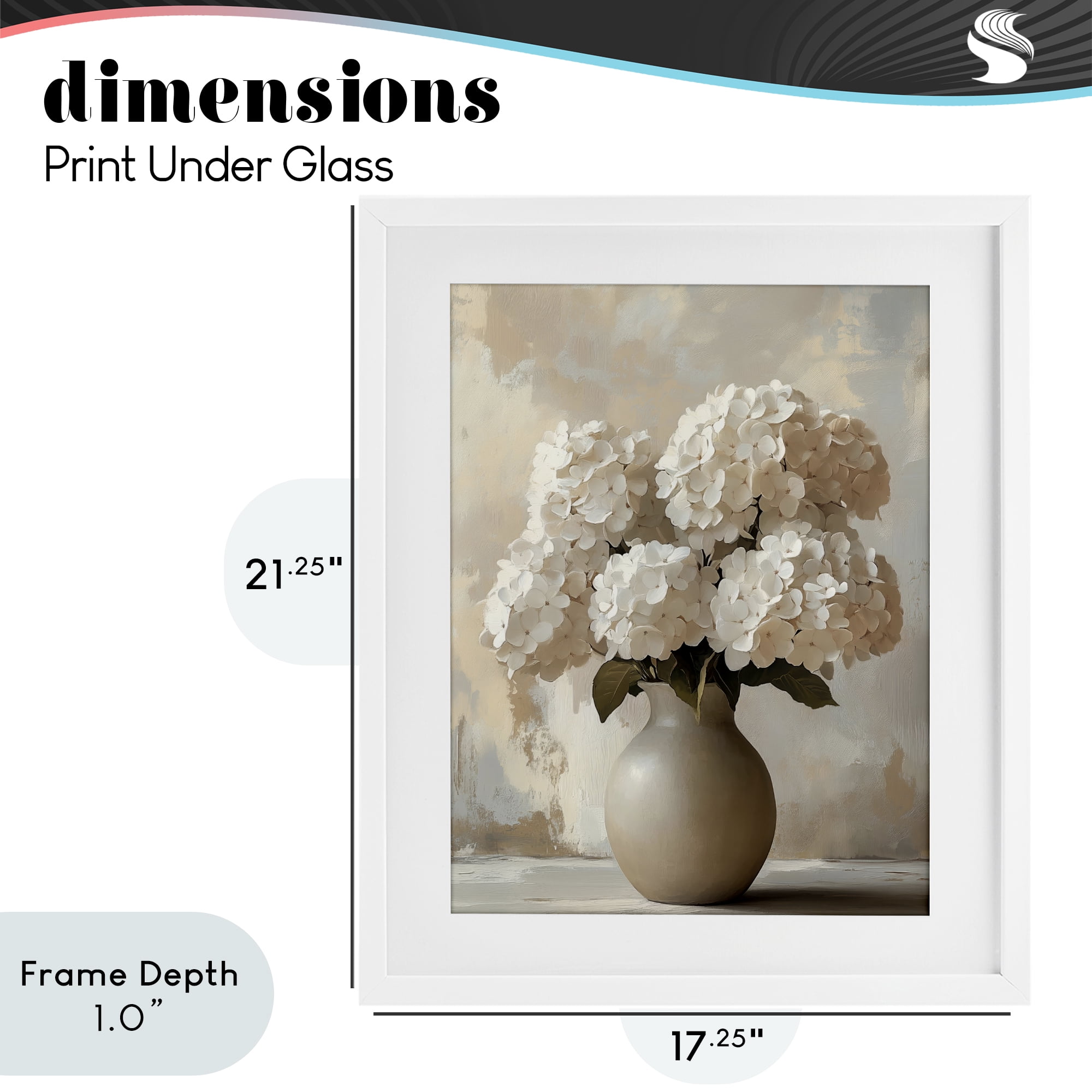 Stupell Industries Vase of Hydrangeas in Bloom White Framed Print Under Glass, design by LSR Design Studio